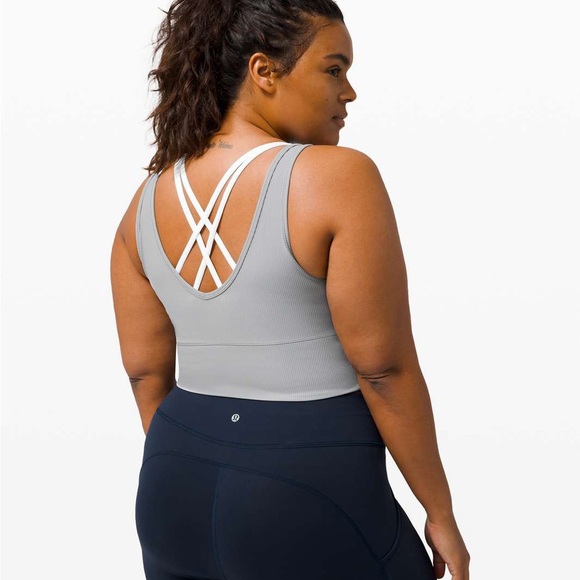 EUC Lululemon Power Pivot Ribbed Tank Top in Rhino Grey - Picture 5 of 5